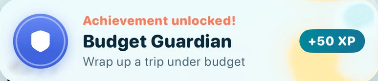 Achievement unlocked: Budget Guardian, plus 50 XP